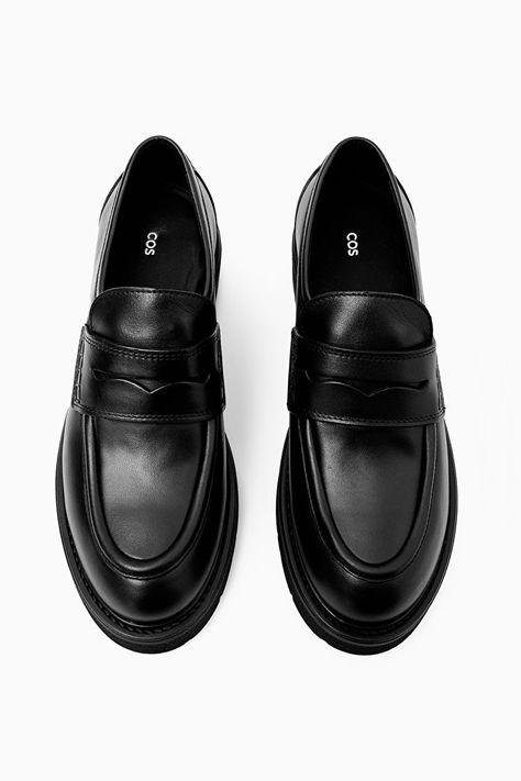 Flats - Shoes - Women - COS US Zara Models, Black Loafers Men, Chunky Loafers, Formal Shoes For Men, Black Loafers, Penny Loafer, Dream Shoes, Stylish Shoes, Formal Shoes