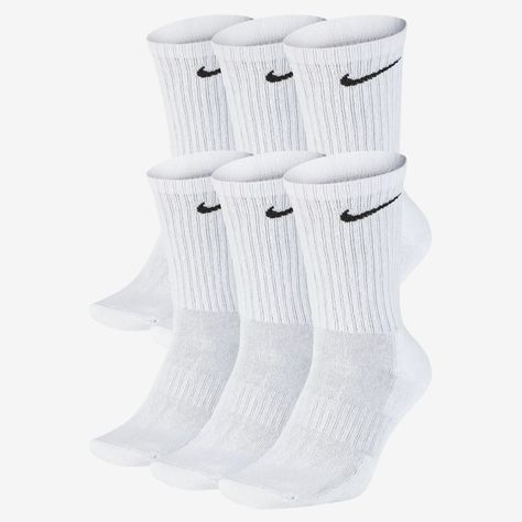 White Nike Socks, Nike Crew Socks, Cushioned Socks, Nike Socks, Boys Nike, Athletic Socks, White Nike, Fashion Socks, 6 Packs