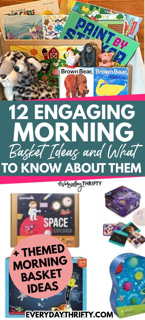 Morning Basket Ideas, Ideas For Preschoolers, Morning Basket, Homeschool Preschool Activities, Morning Activities, Holiday Morning, Toddler School, Activity Box, Book Baskets