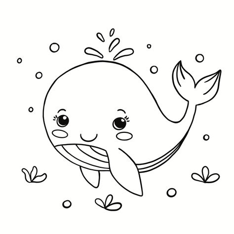 Whale Outline, Whale Coloring, Whale Coloring Pages, Cute Whale, Cute Whales, Coloring Page, Coloring Pages, Education, Animals