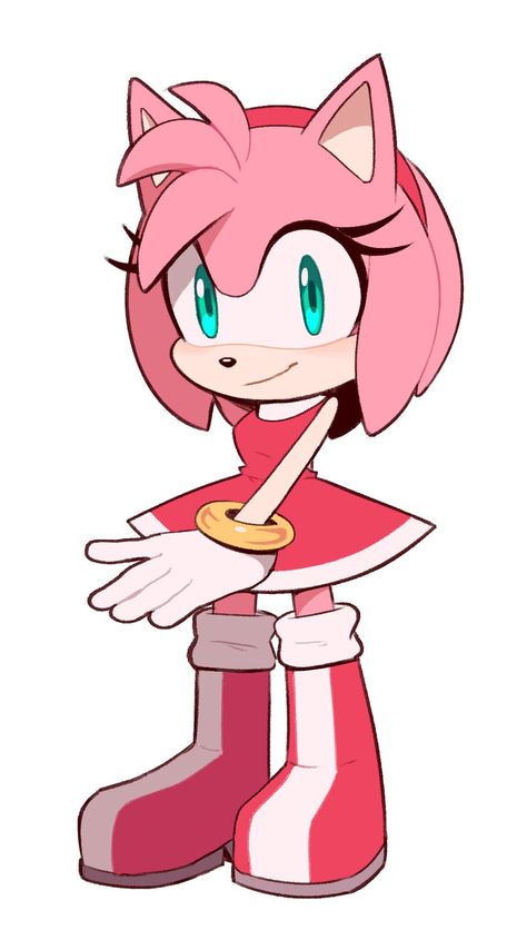 Amy Rose, Pink Hair, Deviantart, Red, Hair, Pink, White, Art