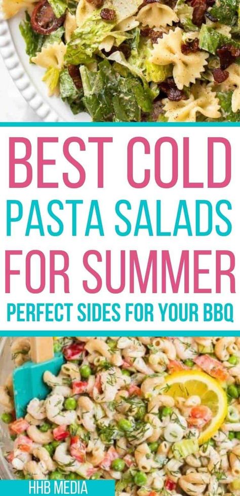 Cold pasta salad recipes for summer parties! Perfect pasta salad for your fourth of July cookout! Cold Chicken Pasta Salad, Easy Cold Pasta Salad, Fourth Of July Cookout, Spaghetti Pasta Salad, Buffalo Chicken Pasta Salad, Arugula Pasta, Shrimp Pasta Salad, Cauliflower Pasta, Avocado Pasta Salad