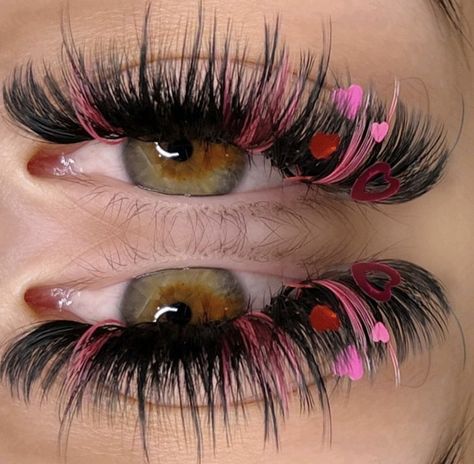 Red Holographic, Artsy Makeup, Lashes Fake Eyelashes, Glitter Makeup Looks, Baby Pink Nails, Eyelash Technician, Eyelash Extensions Styles, Lash Extensions Styles, Perfect Eyelashes