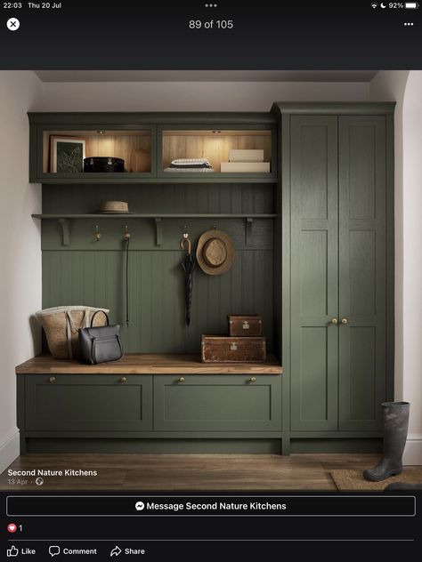 Home Entrance Storage Ideas, Nicole Gates, Mud Room Ideas Entryway, Mud Room Entrance, Green Mudroom, Boot Room Utility, Small Mudroom Ideas, Mudroom Remodel, Mud Room Entry