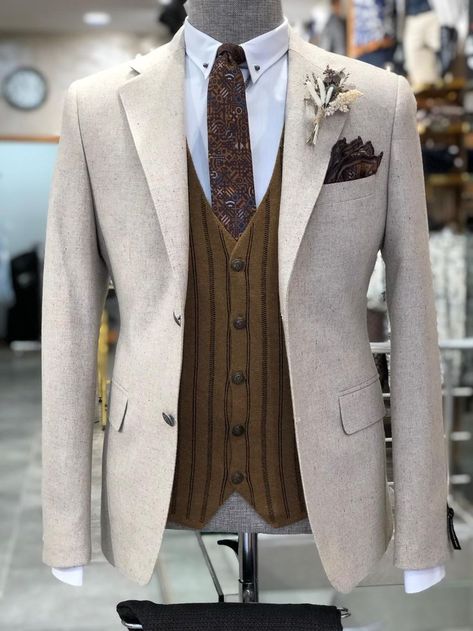 Pin on Products Beige Suit, Suit Clothes, Clothes Jacket, Pants Gift, Suit Material, Final Destination, Plaid Suit, Jacket Vest, Slim Fit Suit