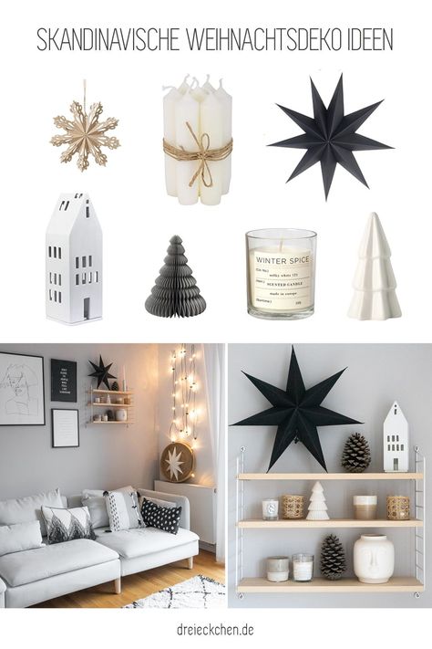 Tolle Deko Ideen für Advent und Weihnachten im Scandi Stil mit Papiersternen, Duftkerzen und Lichthäusern Christmas Decor Diy Crafts, Christmas Ideas Diy, Decoration Ideas Christmas, Christmas Decoration Diy, For Boyfriend, Diy Christmas Decorations For Home, Christmas Decorations Diy, Diy Christmas Decor, Scandi Christmas