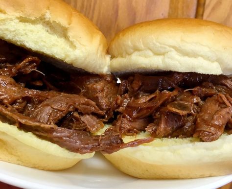 Slow Cooker Pulled Venison - Pattern Princess Pulled Deer Crockpot, Venison Bbq Crockpot, Pulled Venison Slow Cooker, Deer Backstrap Recipes Crockpot, Venison Roast Slow Cooker, Venison Roast Crockpot, Pulled Venison, Venison Recipes Crockpot, Deer Steak Recipes