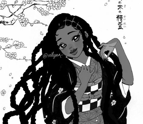 Demon Slayer Black Oc, Black Nezuko, Interracial Art, Fire Emblem Characters, Black Cartoon Characters, Hello Kitty Iphone Wallpaper, Black Characters, Black Anime Characters, Black Cartoon