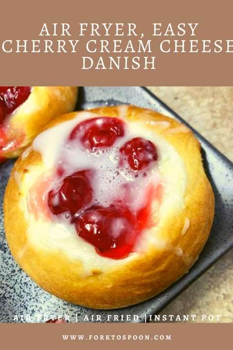 Cherry Cream Cheese Danish, Cherry Cream Cheese, Air Fryer Recipes Dessert, Danish Recipe, Cream Cheese Danish, Air Fryer Oven Recipes, Cheese Danish, Air Fryer Dinner Recipes, Homemade Breakfast