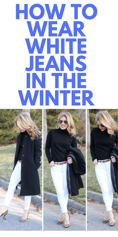 Winter Outfits With White Jeans, White Trousers Outfit Winter, White Pants Outfit Winter, White Jeans Outfit Fall, Winter White Jeans, White Jeans Outfit Winter, White Jeans Fall, Style White Jeans, White Pants Winter