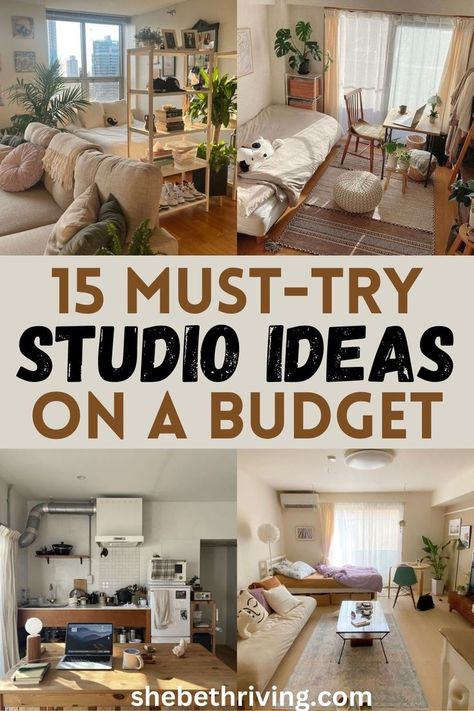 studio apartment ideas on a budget Studio Flat Ideas Tiny Apartments Layout, Studio Apartment No Couch, One Studio Apartment Ideas, Single Mom Studio Apartment, Super Small Studio Apartment Ideas, Studio Apartment Interior Design Ideas, How To Decorate A Studio Apartment Ideas, Small Living Room And Kitchen Together, Efficiency Apartment Ideas Studios