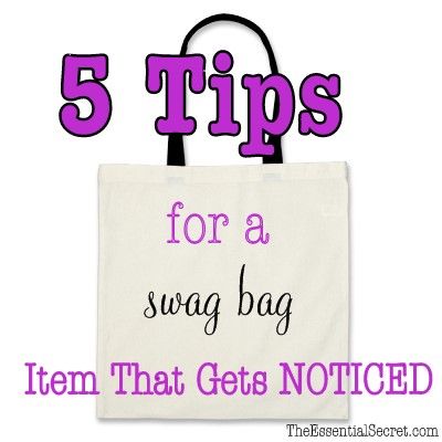 5 Tips for a Swag Bag Item That Gets Noticed   Great ideas! Salon Goodie Bags Gift Ideas, Brunch Goodie Bag Ideas, Cricut Swag Ideas, Business Goody Bag Ideas, Grab Bags Ideas, Vip Swag Bag Ideas, Swag Gifts Ideas, Prom Swag Bag Ideas, Mary Kay Swag Bag Ideas