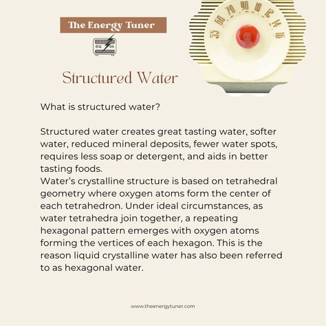 Structured Water is so much more healthy for you! Structured Water, Potable Water, Crystalline Structure, Divination Tools, Water Spots, Soft Water, Hexagon Pattern, Manhattan, Ships