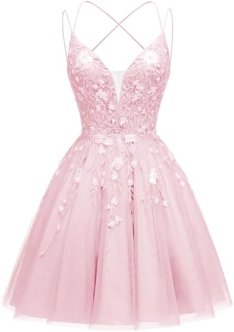 Cute 7th Grade Dance Dresses, Light Pink Dama Dresses, Light Pink Quince Dresses, Light Pink Hoco Dress, Pink Formal Dresses Short, Semi Formal Dresses For Teens, Prom Dresses Short For Teens, Tulle Prom Dress Short, Grade 8 Grad Dresses