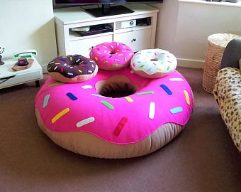 GIANT FLEECE DONUTS!! In Xtra Large and Large! Handmade in the U.K All colours considered - available unfilled Donut Cushion, Cooking Theme, Diy Decoracion, Pink Icing, Homemade Cleaning Solutions, Decor Buy, Flower Pillow, Unique Pillows, Hand Painted Canvas