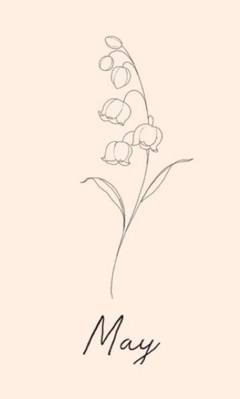 Lily Of The Valley Minimalist, Lilly Of The Valley Drawing Tattoo Ideas, Lily Of The Valley Tattoo Small Simple, Fineline Lily Of The Valley Tattoo, Lilly Of The Valley Drawing Simple, Line Art Lily Of The Valley, Lily Or The Valley Tattoo, Lily If The Valley, Lily Of The Valley Fine Line