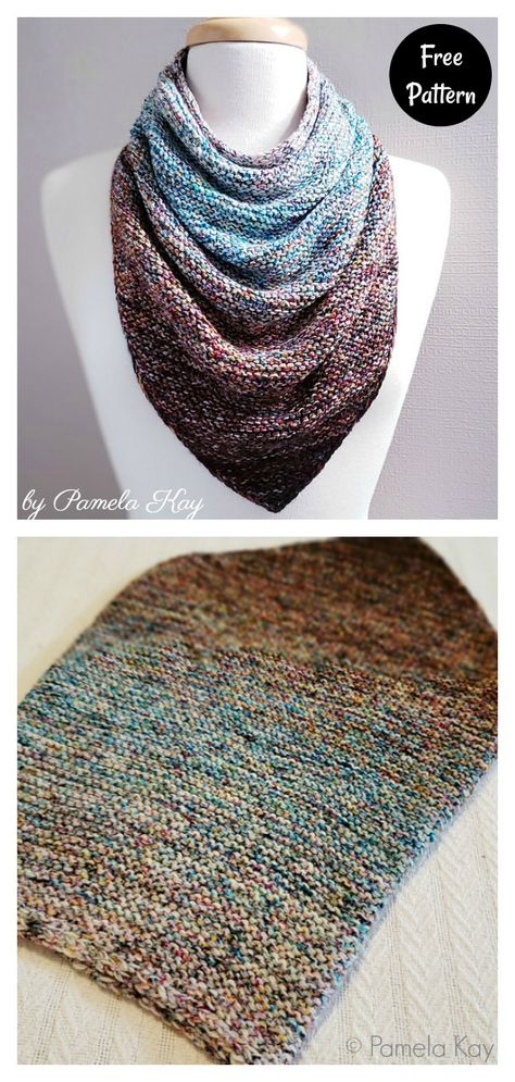 Easy Cowl Knitting Pattern, Snood Knitting Pattern, Bandana Cowl, Cute Bandana, Knit Cowl Pattern Free, Outlander Knitting, Knitted Cowl Scarves, Knitted Scarves, Knitting Patterns Free Scarf