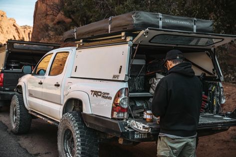 Tacoma Truck Camping, Toyota Tacoma Camping Truck Bed, Tacoma Bed Cover, Tacoma Overland Ideas, Tacoma Work Truck, Tacoma Truck Camper, Tacoma Overland Build, Toyota Tacoma Camper, Tacoma Long Bed