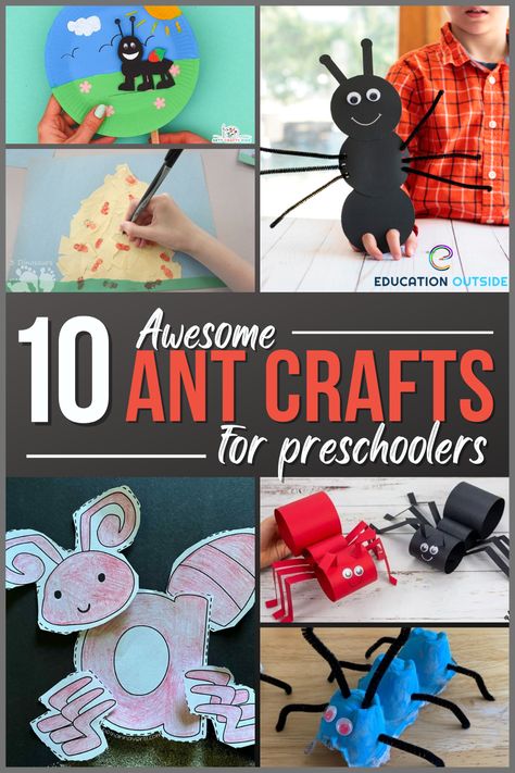 Spring and summer months – when ants are more active – are the perfect time to try out these fun and easy ant crafts that will help you introduce these creatures to your children or classroom. So grab your crafts bin and get ready for some fine motor fun! Ant Craft For Kindergarten, Ant Craft For Preschool, Diy Ant Farm For Kids, Ants Preschool Craft, Ant Math Activities For Preschool, Ant Theme Preschool, Ants Art And Craft, Ant Craft For Kids, Ants For Preschoolers