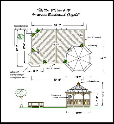 Gazebo with deck Gazebo Blueprints, Hexagon Gazebo, Bamboo Drawing, Mom Cave, Architecture 101, Gazebo Plans, Garden Cabins, Factory Architecture, Backyard Lawn