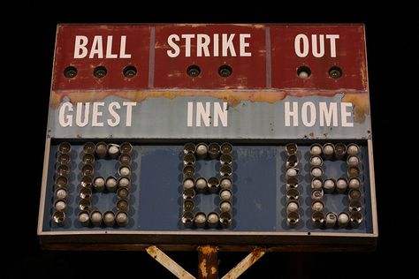 scoreboard Vintage Baseball Scoreboard, Vintage Scoreboard, Baseball Scoreboard, Vintage Gym, Orioles Baseball, Braves Baseball, Sport Inspiration, Architectural Pieces, Garage Makeover