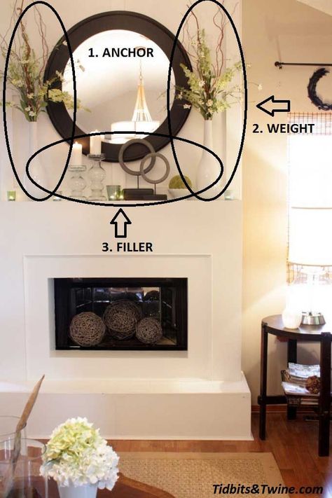 Fantastic tutorial by Tidbits & Twine on decorating your mantel like a pro! Fireplace Mantle Decor, Fireplace Mantel Decor, Nate Berkus, Fireplace Makeover, Mantel Decorations, Fireplace Mantle, Mantle Decor, A Living Room, Fireplace Decor