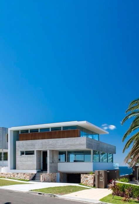 Beach house A Modern House, Homes Modern, Ocean House, Modern Beach House, Beautiful Houses, Modern Architecture House, Minimalist Architecture, Modern Exterior, Modern Homes