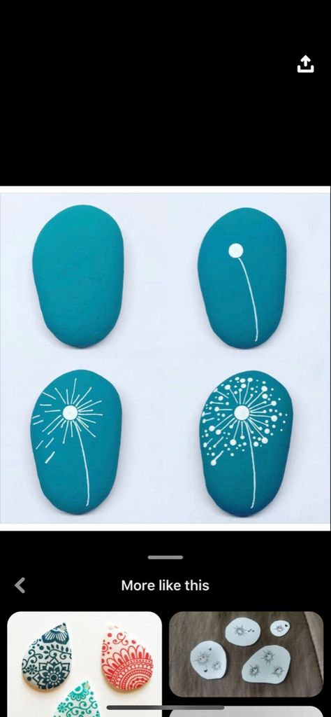 Easy Diy Rock Painting, Painting Small Rocks Ideas, Painted Rocks For Memorial Garden, Dandelion Rock Painting, Rock Painting Trees Ideas, Decorated Rocks Ideas, Simple Painted Rocks Ideas, Pebble Painting Simple, Mini Rock Painting Ideas