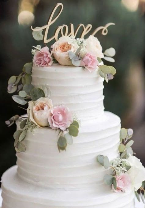 Vintage Pasta, Pretty Wedding Cakes, Wedding Cake Roses, Rustic Wedding Cake Toppers, Floral Wedding Cake, Floral Wedding Cakes, Romantic Wedding Cake, Amazing Wedding Cakes, Wedding Cake Rustic