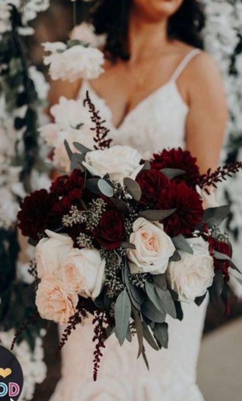 Blush And Burgundy Wedding, Burgundy Wedding Bouquet, Burgundy Wedding Colors, Wedding Color Trends, Fall Wedding Colors, Burgundy Wedding, Red Wedding, Fun Wedding, Wedding Bouquet