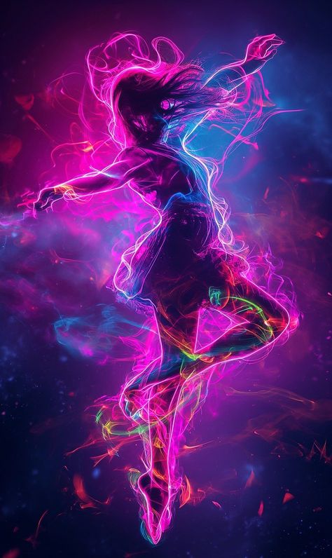 Dance Art Drawing, Dance Poster Design, Neon Dance, Colorful Art Paintings, Abstract Art Images, Accent Wall Designs, Iphone Wallpaper Stills, Art Beat, Anime Smile