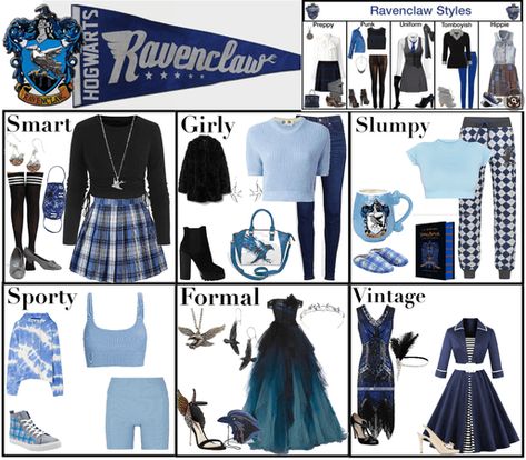 Harry Potter Outfit Ideas Ravenclaw, Harry Potter Outfits Ravenclaw, Hogwarts Outfits Ravenclaw, Ravenclaw Outfit Ideas, Ravenclaw Inspired Outfits, Ravenclaw Aesthetic Outfit, Ravenclaw Outfit Aesthetic, Harry Potter Outfit Ideas, Harry Potter Ravenclaw Outfits