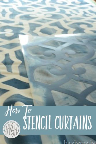 Embossing Projects, Fabric Stencil, Farmhouse Style Tv Stand, Tv Stand Makeover, Teal Room, Beach Curtains, Stenciled Curtains, Designer Curtains, Painted Curtains