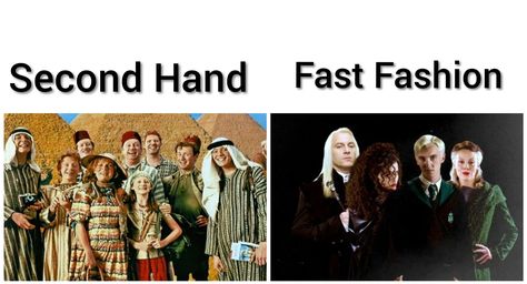 Slow Fashion VS Fast Fashion #sustainableFashion Fast Fashion Vs Slow Fashion, Harry Potter Memes, Fast Fashion, Slow Fashion, Sustainable Fashion, Harry Potter, Memes, Movie Posters, Film Posters