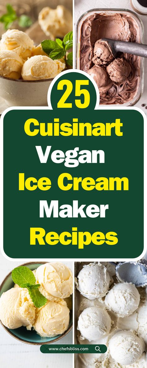 25+ Flavorful Cuisinart Vegan Ice Cream Maker Recipes You’ll Love! Food Processor Ice Cream Recipes, Vegan Ice Cream Recipe Machine, Dairy Free Ice Cream Maker Recipes, Vegan Vanilla Ice Cream Recipe, Homemade Vegan Ice Cream, Cuisinart Ice Cream Recipes, Cuisinart Ice Cream Maker Recipes, Ice Cream Maker Recipes Healthy, Cuisinart Recipes