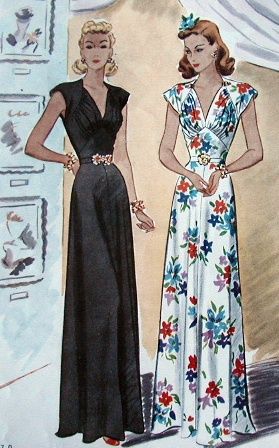 1940's evening gown 40s Mode, Patron Vintage, Wedding Gown Inspiration, Fashion 1940s, Sewing Fashion, Pattern Wedding, Anna Dress, Dinner Dates, Gown Inspiration