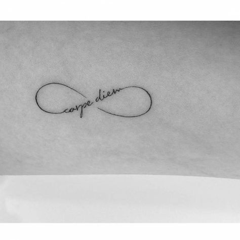 Tattoo Infinity Symbol, Tattoo Carpe Diem, Carpe Diem Art, Infinity Name Tattoo, Infinity Sign Tattoo, Infinite Tattoo, Unique Infinity Tattoo, Memorial Tattoo Ideas, Infinity Symbol Tattoo