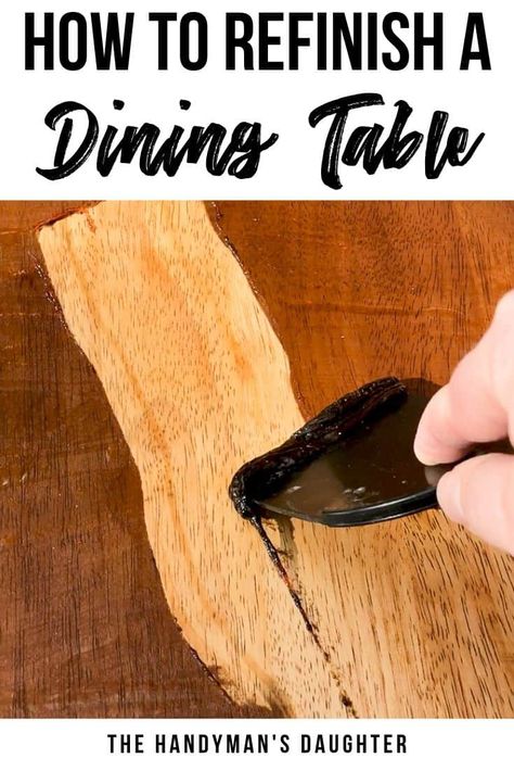 Refinish A Table, Cheap Furniture Makeover, Refurbished Table, Easy Furniture Makeover, Refinished Table, Diy Furniture Makeover Ideas, Dining Table Makeover, Stripping Furniture, Diy Kitchen Table