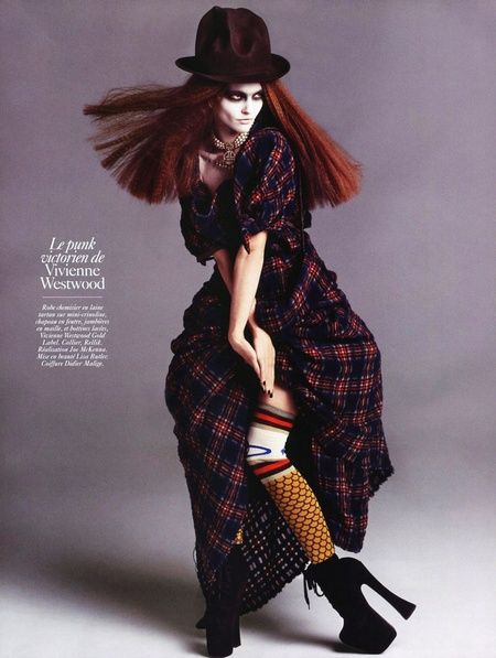 vivienne westwood tartan Vivienne Westwood Punk, Vivienne Westwood Fashion, Inez Vinoodh, Sasha Pivovarova, Emmanuelle Alt, Chantal Thomass, Vogue France, Harajuku Girls, Punk Inspiration