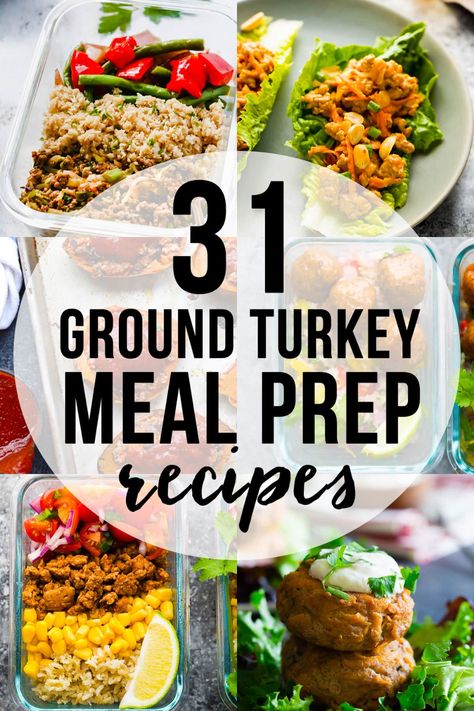 Turkey Meal Prep Recipes, Ground Turkey Ideas, Meal Prep Ground Turkey, Ideas For Meal Prep, Turkey Meal Prep, Ground Turkey Meal Prep, Turkey Lunch, Salat Wraps, Meal Prep Sunday