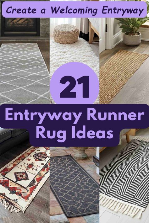 From cozy textures to bold patterns, these entryway runner rug ideas are all you need to make your home’s entrance feel warm and inviting. Check them out! #HomeDecor #EntrywayDesign #RunnerRugs #InteriorStyling #RugIdeas Rugs For Hallway, Front Door Rugs Indoor Entryway, Entry Way Rugs Foyers, Hall Runner Rug, Hallway Rugs Ideas, Entryway Runner Rug Ideas, Runner Rug Ideas, Front Door Rugs Indoor, Runners Rug