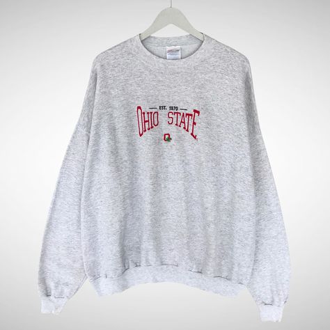 Vintage Ohio State Buckeyes Grey Sweatshirt Oversize 3XL Ohio Crewneck University Ohio State Sweater Pullover Ohio State Print Logo Jumper by brixtonclothing on Etsy Ohio State Outfit, Ohio State Sweatshirt, Vintage Ohio State, University Sweatshirts, Grey Crewneck, Embroidered Crewneck, Ohio State University, Sweatshirt Crewneck, Embroidered Sweatshirt