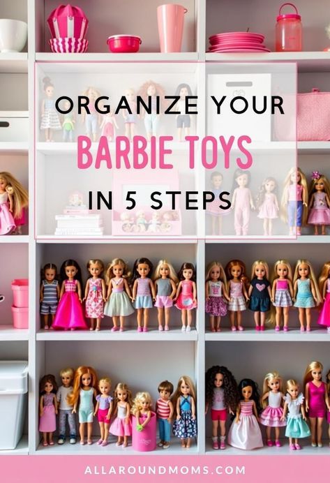 Organizing Barbie toys is essential for maintaining a tidy play area and extending the life of these beloved dolls and accessories. A well-structured system not only keeps playtime enjoyable but also teaches children valuable organizational skills. By implementing a few simple steps, parents and children can transform cluttered Barbie collections into manageable, fun displays that inspire creativity and prolong the toys' lifespan. Batbie Storage, Barbie Clothing Storage, Organizing Barbie Accessories, Ways To Organize Barbie Stuff, Barbie Play Area Organization, Storing Barbies, Barbie Accessories Storage Ideas, How To Store Barbie Stuff, Barbie Clothes Organization