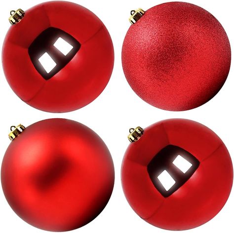 Amazon.com: Benjia Extra Large Size Outdoor Christmas Ornaments, Oversized Huge Big Shatterproof Xmas Christmas Plastic Balls for Outside Lawn Yard Tree Hanging Decorations (8"/200mm, Red, 4 Packs) : Patio, Lawn & Garden