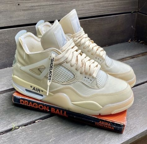 Jordan 4 Off White, Baskets Jordans, Nike Air Jordan Shoes, Jordan 4s, Image Swag, Buy Jordans, Cheap Jordans, Retro 4, Nike Shoes Cheap