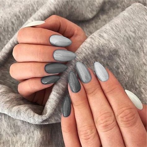 Gray Nail, Grey Nail Designs, Unghie Sfumate, Gray Nails, Dipped Nails, Classy Nails, Pretty Acrylic Nails, Fancy Nails, Chic Nails