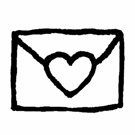 Cute Envelope Drawings, Envelope Doodle, Envelope Drawing, Drawing Heart, Abstract Tattoo Ideas, Cute Small Drawings, Doodle Heart, Heart Envelope, Turning 20