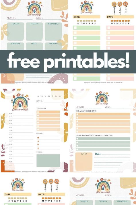 Planner Page Layout Ideas, Cute List Template, Weekly Schedule Printable Free, Cute Monthly Planner Template, Monthly Planner Template Free Printable, Cute Weekly Planner Template, Free Printable Daily Planner Template, Organize Printables, Free Goodnotes Planner