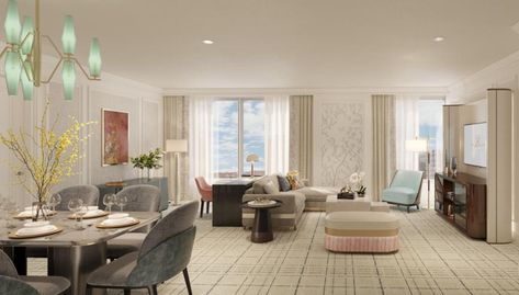 Bellagio Las Vegas Begins $110 Million Spa Tower Transformation Las Vegas Spa, Vegas Lights, Vegas Skyline, Penthouse Design, Bellagio Las Vegas, Las Vegas Luxury, Queen Room, Separate Living Room, Casino Hotel