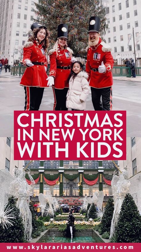 Nyc Christmas Bucket List, Christmas In New York Outfits, New York With Kids, Nyc Xmas, Nyc Birthday, New York In December, New York City With Kids, Christmas In New York City, Holidays In New York